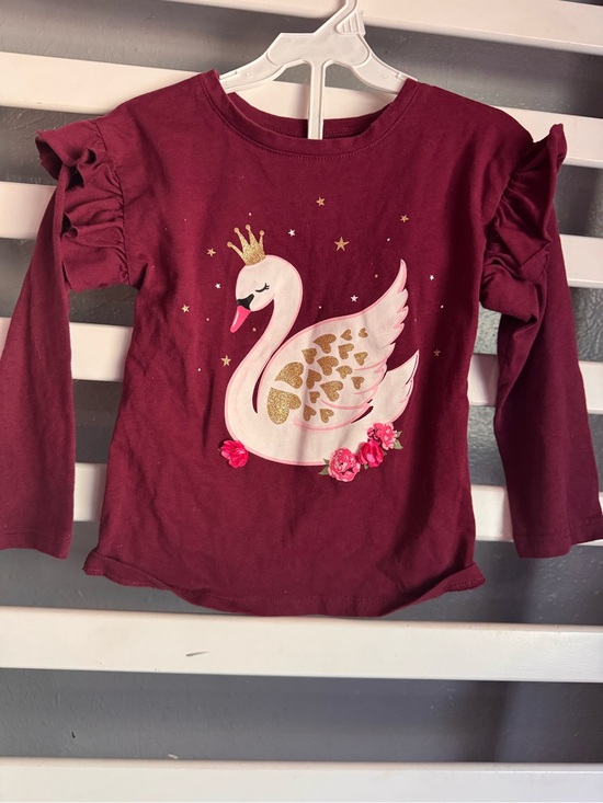 Garanimals Other - Garanimals Burgundy Long-Sleeve Swan Graphic Top